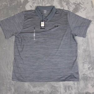 NWT Under Armour Performance 3.0 Polo Mens 4XL Grey Textured Golf Athletic NEW